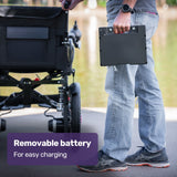 Mobility & Accessibility: EQUIPMED Electric Folding Wheelchair, Wide Bariatric Chair Seat, Comfortable for S-XL, Long Range, Lithium Battery, Black