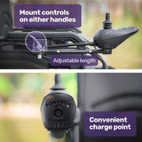 Mobility & Accessibility: EQUIPMED Electric Folding Wheelchair, Wide Bariatric Chair Seat, Comfortable for S-XL, Long Range, Lithium Battery, Black