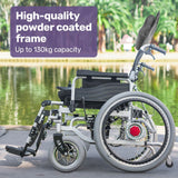 Mobility & Accessibility: EQUIPMED Power Electric Wheelchair, XL Wide Bariatric Chair Seat, Long Range, Airline Approved, Recline Adjustment, Lithium Battery, 22" Wheels, Headrest, Black