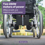 Mobility & Accessibility: EQUIPMED Power Electric Wheelchair, XL Wide Bariatric Chair Seat, Long Range, Airline Approved, Recline Adjustment, Lithium Battery, 22" Wheels, Headrest, Black