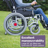 Mobility & Accessibility: EQUIPMED Power Electric Wheelchair, XL Wide Bariatric Chair Seat, Long Range, Airline Approved, Recline Adjustment, Lithium Battery, 22" Wheels, Headrest, Black