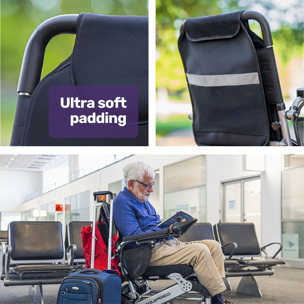 Mobility & Accessibility: EQUIPMED Power Electric Wheelchair, Airline Approved Wheel Chair, Lightweight, Folding, Long Range, Lithium Batteries, Black & Silver