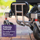 Mobility & Accessibility: EQUIPMED Power Electric Wheelchair, Airline Approved Wheel Chair, Lightweight, Folding, Long Range, Lithium Batteries, Black & Silver