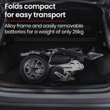 Mobility & Accessibility: EQUIPMED Power Electric Wheelchair, Airline Approved Wheel Chair, Lightweight, Folding, Long Range, Lithium Batteries, Black & Silver