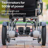 Mobility & Accessibility: EQUIPMED Power Electric Wheelchair, Airline Approved Wheel Chair, Lightweight, Folding, Long Range, Lithium Batteries, Black & Silver