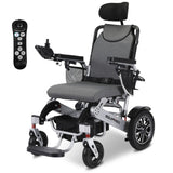 Mobility & Accessibility: EQUIPMED Power Electric Wheelchair, Long Range, Airline Approved, Alloy, Remote Control, Lithium Battery, Black/Silver
