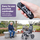 Mobility & Accessibility: EQUIPMED Power Electric Wheelchair, Long Range, Airline Approved, Alloy, Remote Control, Lithium Battery, Black/Silver