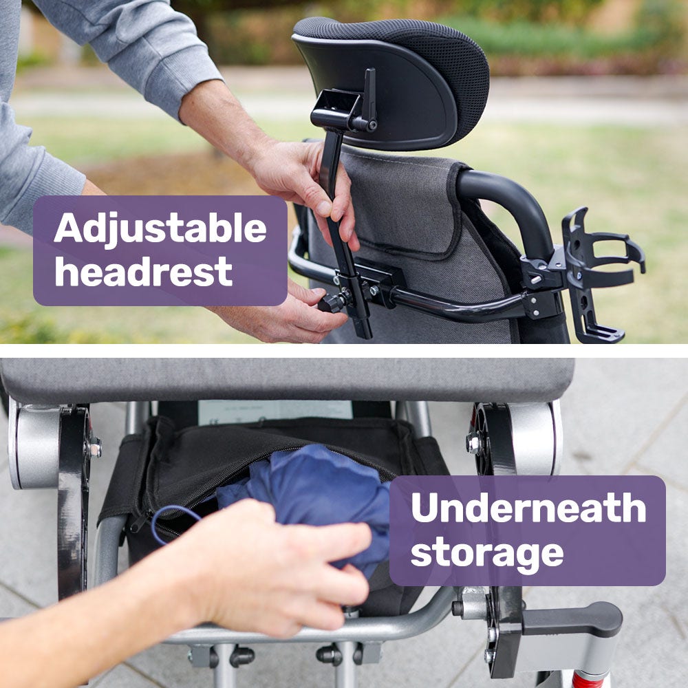 Mobility & Accessibility: EQUIPMED Power Electric Wheelchair, Long Range, Airline Approved, Alloy, Remote Control, Lithium Battery, Black/Silver