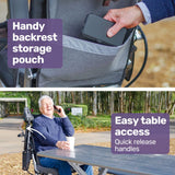 Mobility & Accessibility: EQUIPMED Power Electric Wheelchair, Long Range, Airline Approved, Alloy, Remote Control, Lithium Battery, Black/Silver