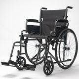 Mobility & Accessibility: Equipmed 24 Inch Folding Bariatric Wheelchair, XL Wide Design, 136kg Capacity, Park Brakes, Retractable Armrests, Dark Grey Hammertone