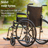 Mobility & Accessibility: Equipmed 24 Inch Folding Bariatric Wheelchair, XL Wide Design, 136kg Capacity, Park Brakes, Retractable Armrests, Dark Grey Hammertone