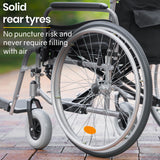 Mobility & Accessibility: EQUIPMED Extra-Wide Folding Wheelchair, Aluminium Frame, 150kg Capacity, 24 Inch Wheels, Park Brakes, Black