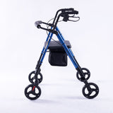 Mobility & Accessibility: EQUIPMED 4 Wheel Lightweight Rollator Walker, Aluminium Frame, Seat, Carry Bag, for Seniors, Blue
