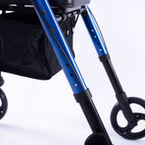 Mobility & Accessibility: EQUIPMED 4 Wheel Lightweight Rollator Walker, Aluminium Frame, Seat, Carry Bag, for Seniors, Blue