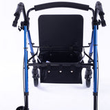 Mobility & Accessibility: EQUIPMED 4 Wheel Lightweight Rollator Walker, Aluminium Frame, Seat, Carry Bag, for Seniors, Blue