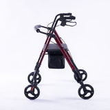 Mobility & Accessibility: EQUIPMED 4 Wheel Lightweight Rollator Walker, Aluminium Frame, Seat, Carry Bag, for Seniors, Red