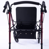 Mobility & Accessibility: EQUIPMED 4 Wheel Lightweight Rollator Walker, Aluminium Frame, Seat, Carry Bag, for Seniors, Red