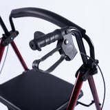 Mobility & Accessibility: EQUIPMED 4 Wheel Lightweight Rollator Walker, Aluminium Frame, Seat, Carry Bag, for Seniors, Red