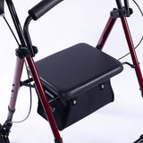 Mobility & Accessibility: EQUIPMED 4 Wheel Lightweight Rollator Walker, Aluminium Frame, Seat, Carry Bag, for Seniors, Red