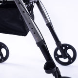 Mobility & Accessibility: EQUIPMED 4 Wheel Lightweight Rollator Walker, Aluminium Frame, Seat, Carry Bag, for Seniors, Titanium Style