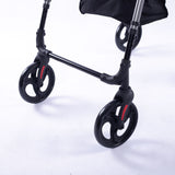 Mobility & Accessibility: EQUIPMED 4 Wheel Lightweight Rollator Walker, Aluminium Frame, Seat, Carry Bag, for Seniors, Titanium Style