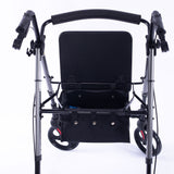 Mobility & Accessibility: EQUIPMED 4 Wheel Lightweight Rollator Walker, Aluminium Frame, Seat, Carry Bag, for Seniors, Titanium Style