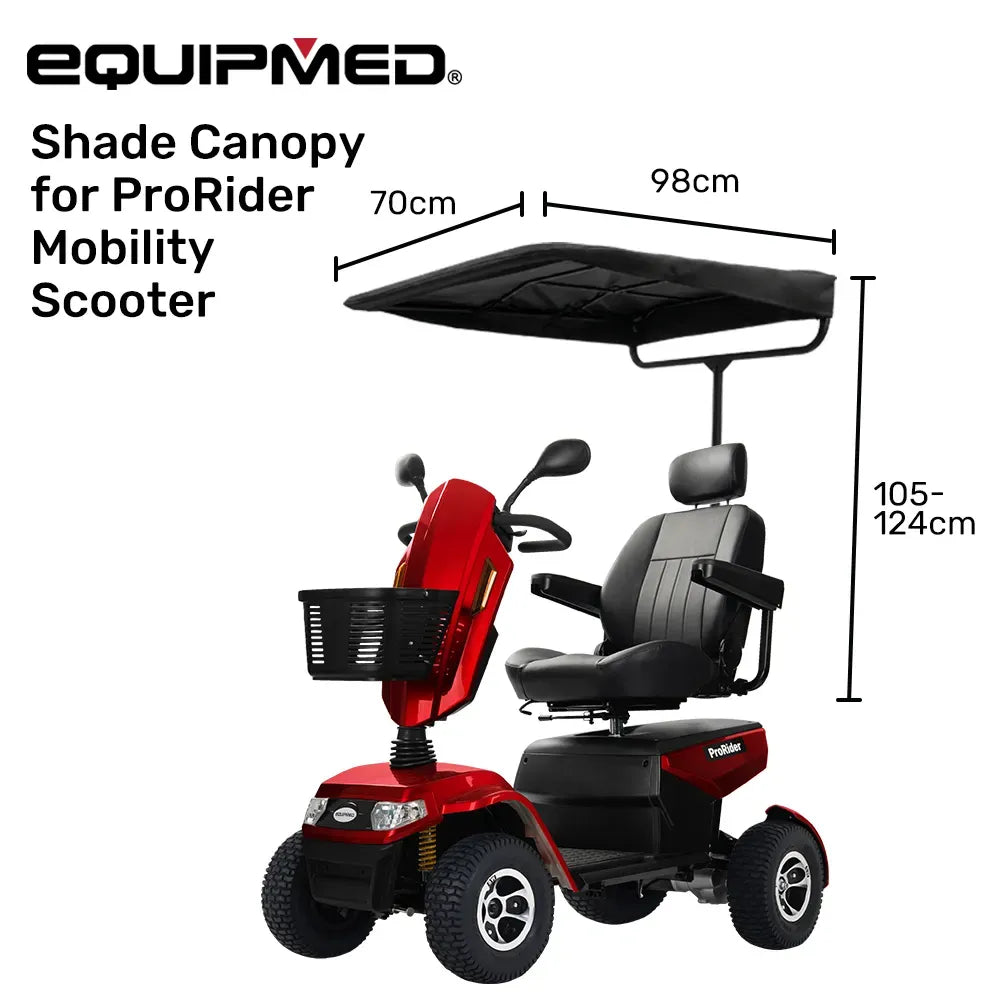 EQUIPMED Sun Shade Canopy for the ProRider Mobility Scooter, with 3 Adjustable Height Levels, Black