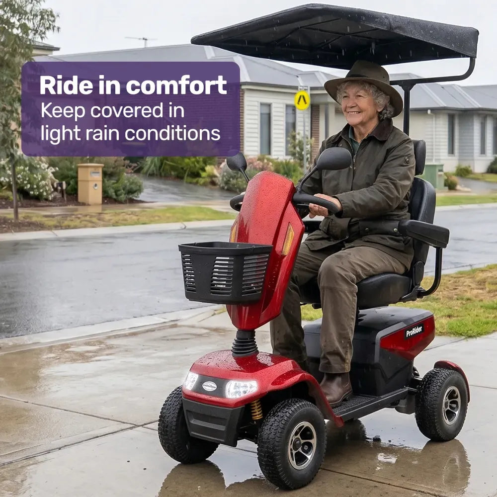 EQUIPMED Sun Shade Canopy for the ProRider Mobility Scooter, with 3 Adjustable Height Levels, Black