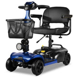 Mobility & Accessibility: EQUIPMED FreeLite+ Mid-Sized Electric Foldable Mobility Scooter, Lithium Battery, Long Range and Easy Charging, Blue