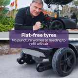 Mobility & Accessibility: EQUIPMED FreeLite+ Mid-Sized Foldable Electric Mobility Scooter, Lithium Battery, Long Range and Easy Charging, Grey