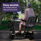 Mobility & Accessibility: EQUIPMED FreeLite+ Mid-Sized Foldable Electric Mobility Scooter, Lithium Battery, Long Range and Easy Charging, Grey