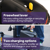 Mobility & Accessibility: EQUIPMED FreeLite+ Mid-Sized Foldable Electric Mobility Scooter, Lithium Battery, Long Range and Easy Charging, Grey