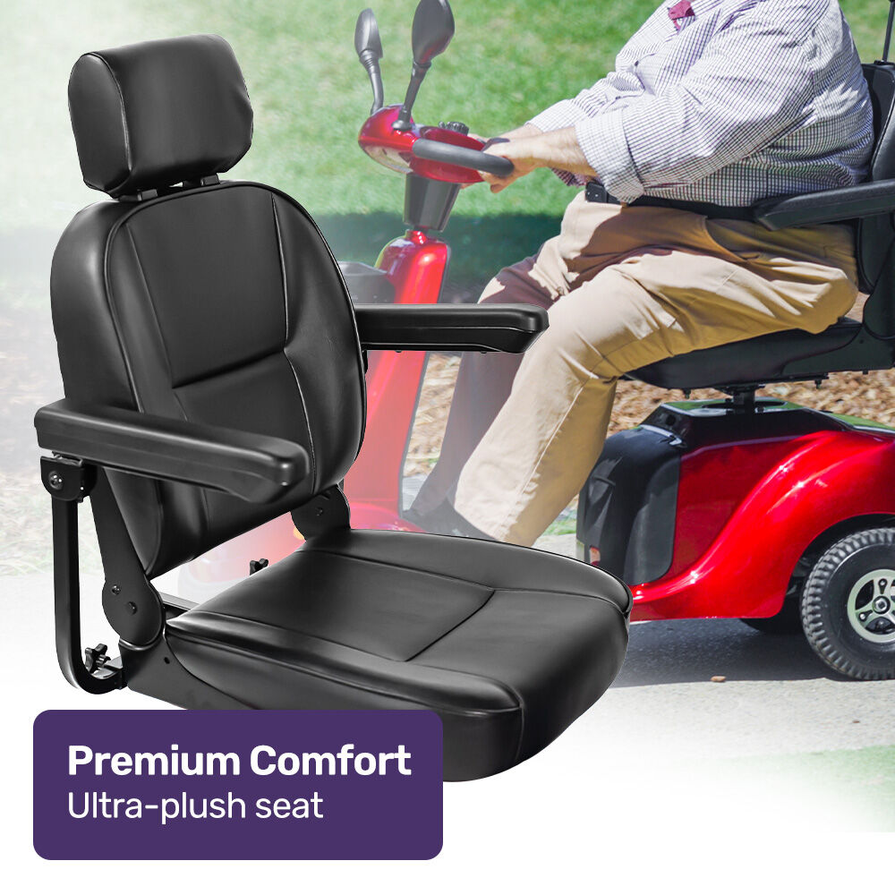 Mobility & Accessibility: EQUIPMED LeisureCruise Extra Large-Sized, High Power, 182kg Capacity Mobility Scooter  - Red