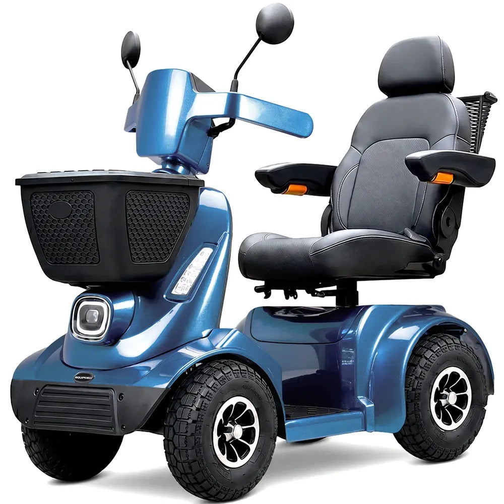 EQUIPMED ComfortCruise Large Mobility Scooter, 15km/h Top Speed, Up to 45km Range, Strong Climbing, 180kg Capacity, Blue