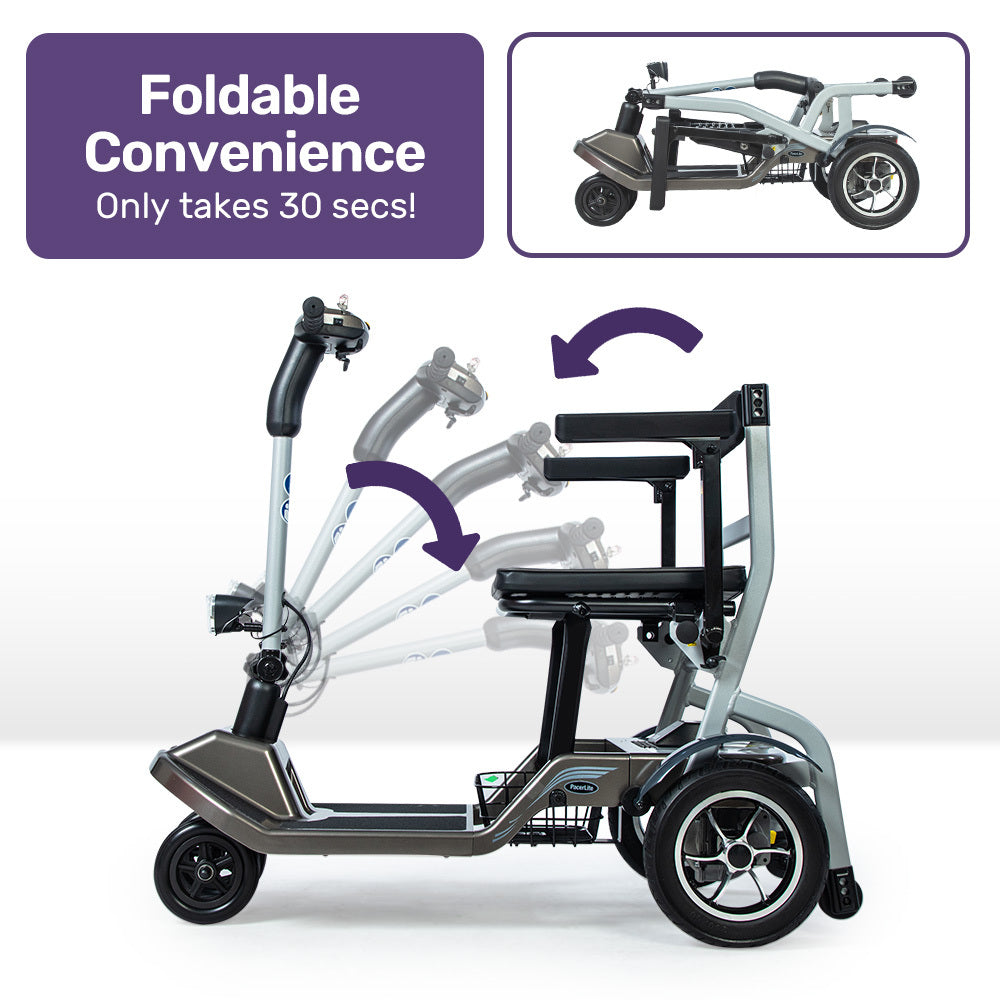 Mobility & Accessibility: EQUIPMED Ultra-Lightweight Folding Electric Mobility Scooter, 19kg with Battery Removed, 120kg Capacity, Long Range, Brushless Motor, Portable