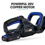 Gardening Tools: POWERBLADE HH4 20V Cordless Electric Hedge Trimmer Kit, with Lithium Battery and Fast Charger