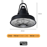 Electric Heaters: THERMOMATE 1500W Hanging Outdoor Electric Patio Heater, Radiant Carbon Fiber Element, with Remote Control