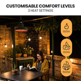 Electric Heaters: THERMOMATE 1500W Hanging Outdoor Electric Patio Heater, Radiant Carbon Fiber Element, with Remote Control