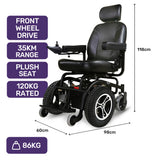 Mobility & Accessibility: EQUIPMED Front Wheel Drive Power Electric Wheelchair, Up to 35km Range, Ultra-Comfortable, Safe Stable Non-Slip Anti-Roll Back Power Assist Chair