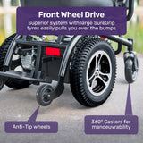 Mobility & Accessibility: EQUIPMED Front Wheel Drive Power Electric Wheelchair, Up to 35km Range, Ultra-Comfortable, Safe Stable Non-Slip Anti-Roll Back Power Assist Chair