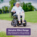 Mobility & Accessibility: EQUIPMED Front Wheel Drive Power Electric Wheelchair, Up to 35km Range, Ultra-Comfortable, Safe Stable Non-Slip Anti-Roll Back Power Assist Chair