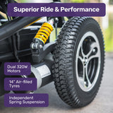 Mobility & Accessibility: EQUIPMED Front Wheel Drive Power Electric Wheelchair, Up to 35km Range, Ultra-Comfortable, Safe Stable Non-Slip Anti-Roll Back Power Assist Chair
