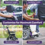 Mobility & Accessibility: EQUIPMED Front Wheel Drive Power Electric Wheelchair, Up to 35km Range, Ultra-Comfortable, Safe Stable Non-Slip Anti-Roll Back Power Assist Chair