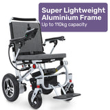 Mobility & Accessibility: EQUIPMED Ultra-Light Power Wheelchair, Tight Turning, Airline Approved, Folding, ARTG Certified, Aluminium Frame, Lithium Battery, Grey