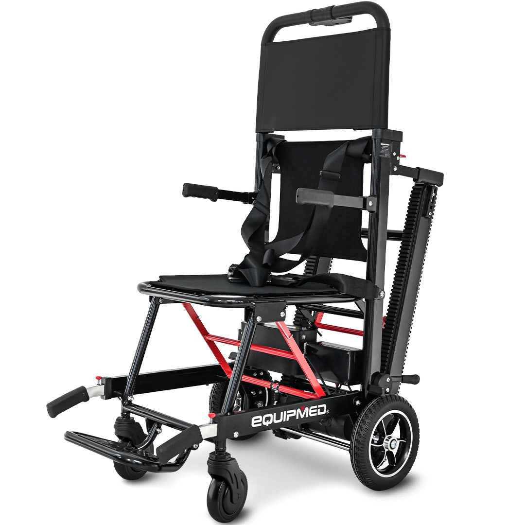 EQUIPMED Electric Stair Climbing Wheelchair, 169kg Load Capacity, 46 Steps/min, Aluminium Alloy, Foldable