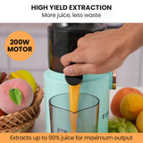 Speciality Appliances: EUROCHEF Cold Press Slow Juicer Machine, Large Chute, 200W, Seafoam Green