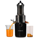 Speciality Appliances: EUROCHEF Cold Press Slow Juicer Machine, Large Chute, 200W, Charcoal Grey