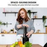 Speciality Appliances: EUROCHEF Cold Press Slow Juicer Machine, Large Chute, 200W, Charcoal Grey