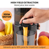 Speciality Appliances: EUROCHEF Cold Press Slow Juicer Machine, Large Chute, 200W, Charcoal Grey