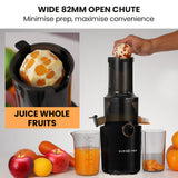 Speciality Appliances: EUROCHEF Cold Press Slow Juicer Machine, Large Chute, 200W, Charcoal Grey